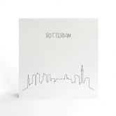 Holzbild zum Hinstellen - Skyline Rotterdam Outline - 15x15 cm 