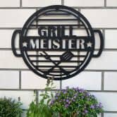 Grillmeister Metallschild BBQ Gartenschild - 54x45x1 cm 