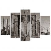 Leinwandbild 5 teilig, Brooklyn-Brücke New York 