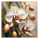 Leinwandbild Beige gemalte Orchidee 