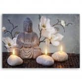 Leinwandbild, Buddha Orchidee Blumen 