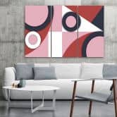 Leinwandbild 3 teilig, Geometrische Abstraktionsformen 