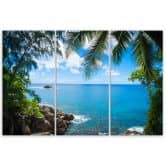 3 stykke lærred Print Tropical Beach Palm Trees Island 