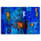 Leinwandbild, Blau Abstrakt wie gemalt 