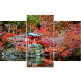 3-delige canvasprint, Japan rood landschap 
