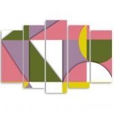 Leinwandbild 5 teilig, Geometrische Abstraktionsformen 