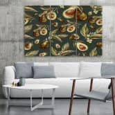 Leinwandbild 3 teilig, Avocado -Hälften 