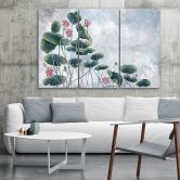 Leinwandbild 3 teilig, Rote Wasserlilie 