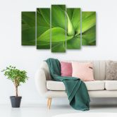 5-delige canvas print groene bladplanten 