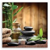 Leinwandbild, Bambus Orchidee Blumen Zen 