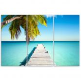 3-delige canvas print Tropisch Palm Beach 