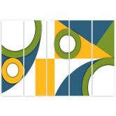 Leinwandbild 5 teilig, Geometrische Abstraktionsformen 