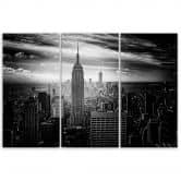 Leinwandbild 3-teilig, New York City Schwarz und Weiß 
