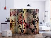 Paravent, Raumteiler freistehend, Trennwand - Nostalgia Flowers II, 5-teilig - einseitig bedruckt - 225x172 cm 