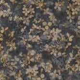 Blomstret non-woven tapet med blade i blå 