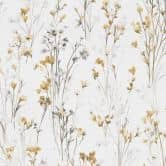 Vliestapete mit zarten Wiesenblumen in Gelb Weiß als florale Naturtapete 