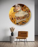 Rundes Leinwandbild - Gold Porträt einer Frau - G. Klimt 