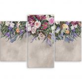 Leinwandbild 3 teilig, Blumen überwachsen 