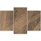 Leinwandbild 3 teilig, Leopard Leopard Pelfpatches Muster 