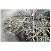 Leinwandbild 3 teilig, Iris Blumen im Wind 