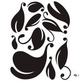 Sticker mural - Vrille des fleurs 1 (bicolore) 