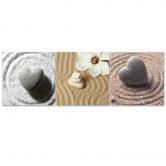3-delt lærredsprint Heart Zen Sand 