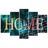 Leinwandbild 5 teilig, Home Wallpaper Hintergrund Blau 