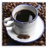 Canvas schilderij, kop zwarte koffie 