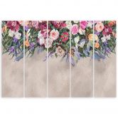 Leinwandbild 5 teilig, Blumen überwachsen 