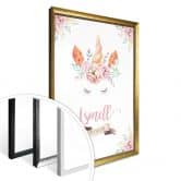 Poster Kvilis - I smell Rainbow - Einhorn mit Blumen und Wimpern 