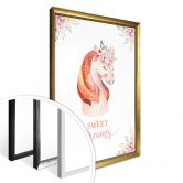 Poster Kvilis - Sweet Dreams - Einhorn mit Blumenkranz 