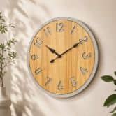 MDF Wanduhr in Holzoptik - Rund Ø50 cm 