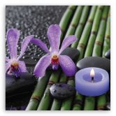 Leinwandbild, Bambusblumen Zen Spa -Kerze 