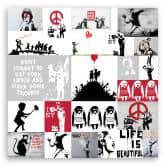 Leinwandbild, Banksy Street Art Graffiti Collage 