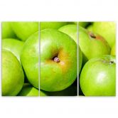 Leinwandbild 3-teilig, Äpfel Grün 