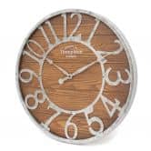 Horloge murale MDF industrielle avec grands chiffres gris Ø50cm 