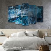 5-delige canvas print vrouwelijk blauw 