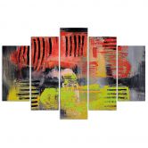 Leinwandbild 5 teilig, Abstraktion Acryl 