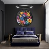 Rundes Leinwandbild Blumenstrauß aus bunten Blumen 