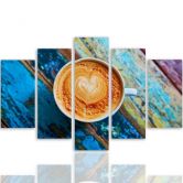 Leinwandbild 5 teilig, Kaffeetasse 