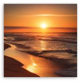 Leinwandbild Sonnenuntergang Strand Landschaft 