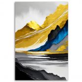 Leinwandbild Abstrakte Berge gold 3d 