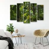 Leinwandbild 5 teilig, Wald Bäume Natur 
