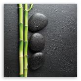 Leinwandbild, Bambus Zen Steine Wellness 