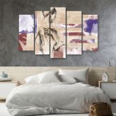 Leinwandbild 5 teilig, Weibliche Abstraktion Beige 