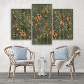 Leinwandbild 3 teilig, Lilia gelbe Blume 