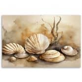 Leinwandbild, Meeresmuscheln Acryl 