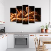 Leinwandbild 5 teilig, Brot und Weizen 