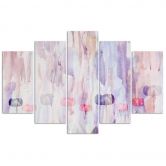 5-delige canvasprint, abstracte pastelkleur 