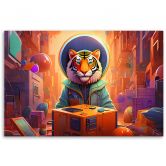Leinwandbild, Moderner Tiger Abstraktion 